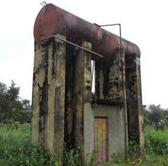 One of two Pelende village water tanks to be refurbished