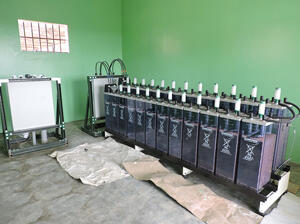 Smaller and more efficient lithium-ion batteries will replace lead-acid batteries like these in Lemfu.