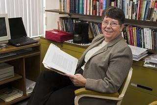 Sister Judith Merkle on a chair picture