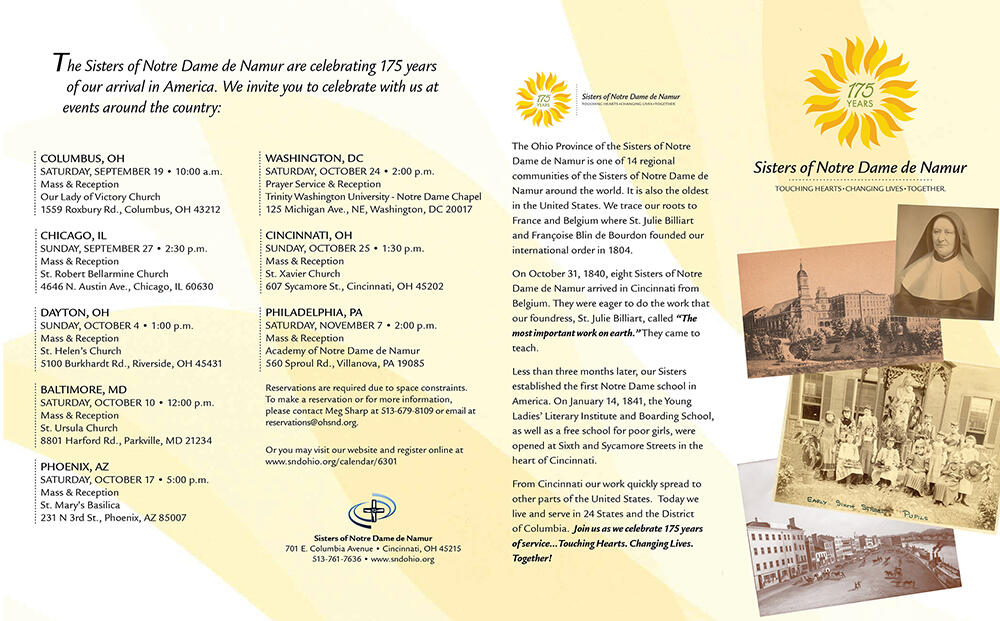 SNDdeN 175th Anniversary Brochure page 1