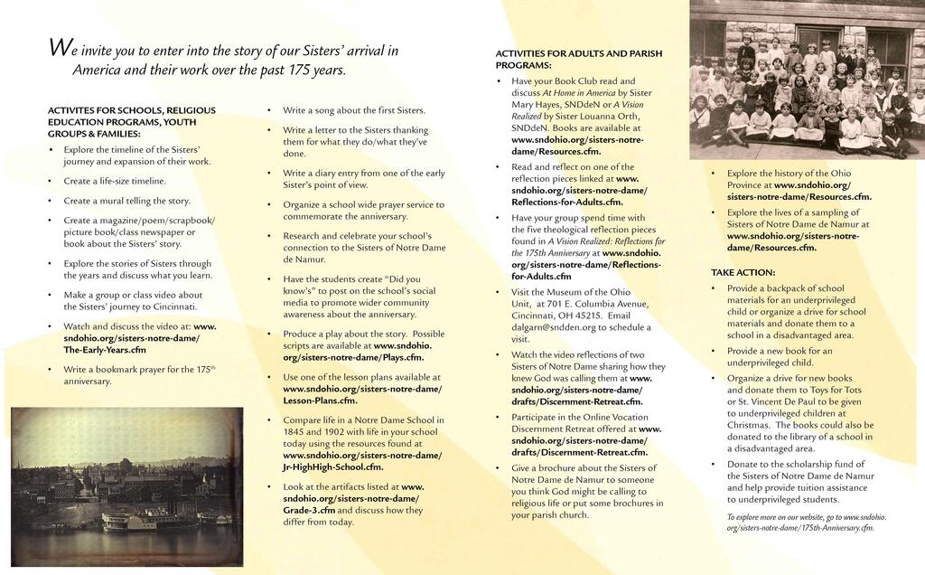 SNDdeN 175th Anniversary Brochure page 2